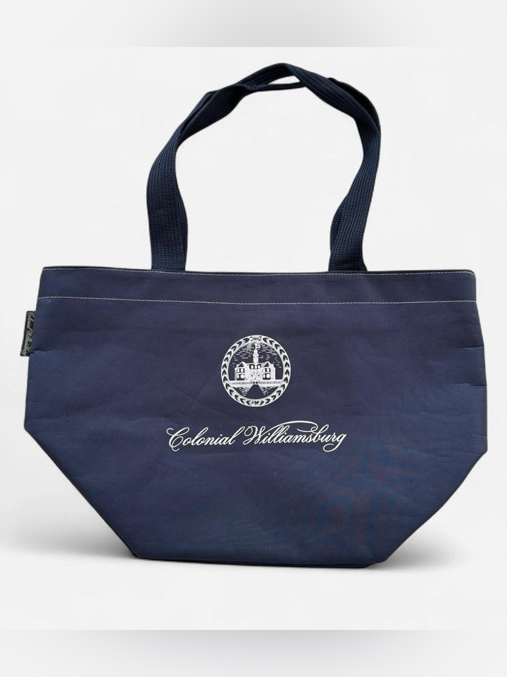 Vintage Colonial Williamsburg Souvenir Tote Bag in Navy Blue